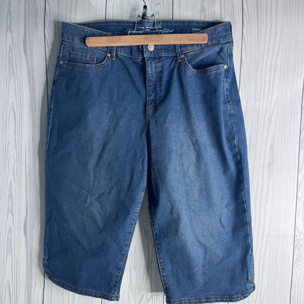 Gloria Vanderbilt All Around Slimming Effect Bermuda Denim Blue size 16
